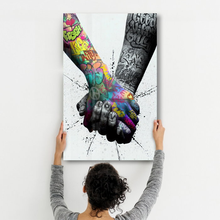 Wallity OGLS-8079 Pintura Decorativa de Vidrio Templado Multicolor 46 x 72 cm